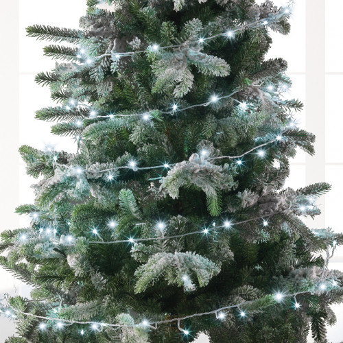 Светодиодная гирлянда с контроллером 13.5 м, 220V., 180 белые и холодных белых LED ламп, белый ПВХ, Kaemingk (494124)