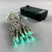 Светодиодная гирлянда 5 м., 3 батарейки типа D 4.5V, 50 LED ламп цвета аква, таймер, прозрачный провод, LTC (EST50-4W10-8A)