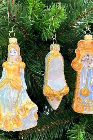 Набор стеклянных игрушек Золушка, голубой, 3 шт., Irena CO (63120/2)