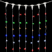 Светодиодный занавес 2*2 м., 400 разноцветных LED ламп, мерцание, прозрачный провод ПВХ, LTC (PCL402BLW-10-2M)