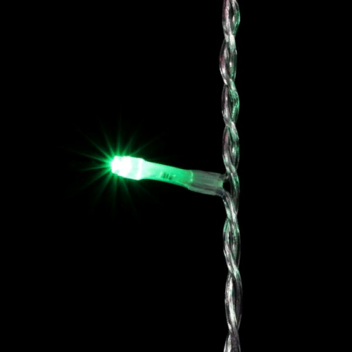 Светодиодный занавес 2*2 м., 400 разноцветных LED ламп, мерцание, прозрачный провод ПВХ, LTC (PCL402BLW-10-2M)