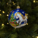 Стеклянный шар Лошадка 90 мм., синий, стекло, Ёлочка (С206/2)