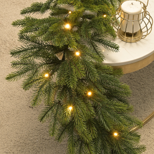 Хвойная ветвь  Богемская 180 см., 30 тепл.белых led., 100% литая хвоя, ЕлкиТорг (52115)