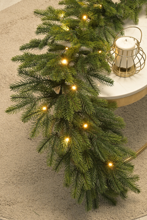 Хвойная ветвь  Богемская 180 см., 30 тепл.белых led., 100% литая хвоя, ЕлкиТорг (52115)