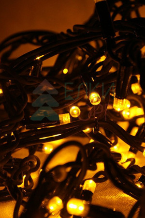 Светодиодная бахрома Sealed 4.8*0.9 м., 220V., 348 желтых LED ламп, черный каучук, Beauty Led (LL348-1-2Y)