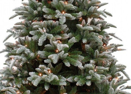 Елка Нормандия пушистая заснеженная 230 см.,  376 теплых белых LED ламп, литая хвоя+пвх, Triumph Tree (72002)