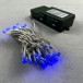 Светодиодная гирлянда 5 м., 3 батарейки типа D 4.5V, 50 LED ламп синего цвета, таймер, прозрачный провод, LTC (EST50-4W10-8B)