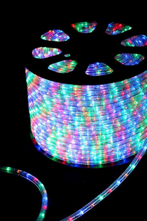 Дюралайт круглый направленный диаметр 13 мм., 220V., разноцветные LED лампы, бухта 100 м, Beauty Led