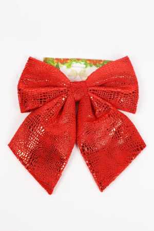 Бант Эмили 20x22 см., 1 шт., красный, бархат, Christmas DeLuxe (14245)