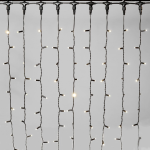 Светодиодный занавес 2*3 м., 600 LED, тепло-белый, статика, черный провод каучук, LTC (ECO602-1-2WW)