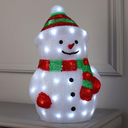 Светодиодная фигура Снеговик большой 25×44×20 см., акрил, 40 холодных LED, 220 В, Luazon Lighting (5037533)