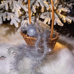 Мишура Винтажная д.75 мм., дл.2,7 м.,серебро, КАЗ КОМ (М-128/серебро)