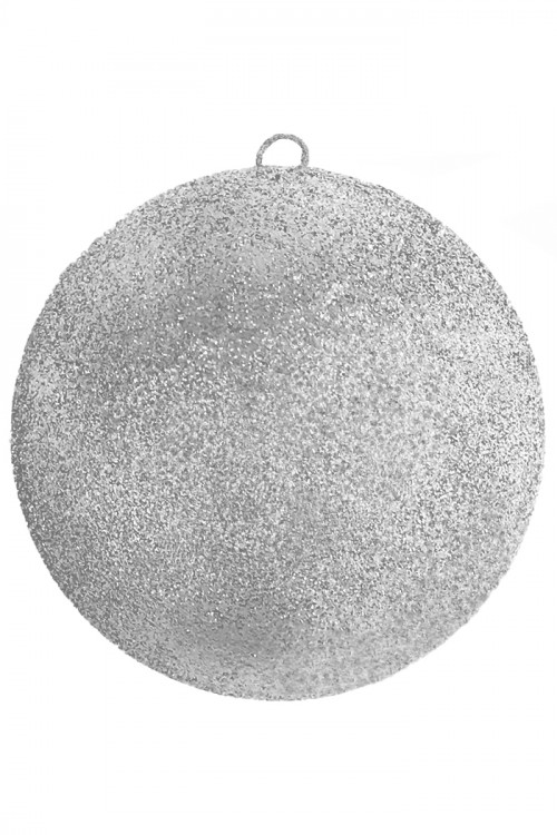 Шар из пенополистирола с блестками Искристый  20 см., серебро, ПромЕлка (SHI-200SILVER)