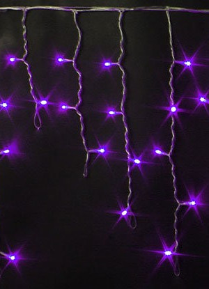 Светодиодная мерцающая бахрома 3*0.5 м., 220V, 112 фиолетовых LED ламп, прозрачный провод, Rich LED (RL-i3*0.5F-T/V)