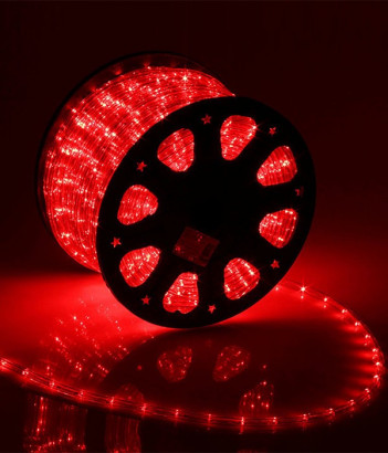 Дюралайт круглый направленный диаметр 13 мм., 220V., красные LED лампы, бухта 100 м, Beauty Led (F3-R2-220V-R)