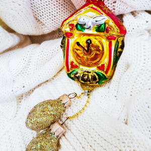 ФУ-202 Ёлочное украшение Часы с шишками 22 см., Коломеев