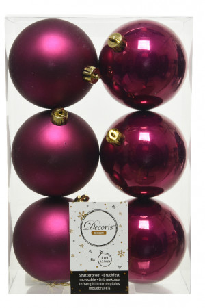 Набор пластиковых шаров Парис 80 мм., магнолия, 6 шт., Kaemingk (022286)