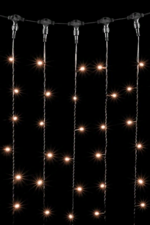 Светодиодный занавес 1*9 м., 900 экстра теплых белый LED ламп, черный провод ПВХ, LTC (PCL901-11-2EWW)