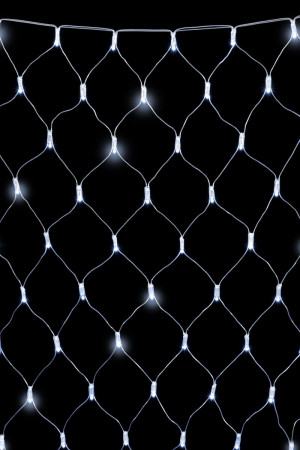 Светодиодная сетка с колпачком 2*2 м., 220В, 256 холодных белых LED, мерцание, провод прозрачный ПВХ, IP65, LTC (NTL256BLWCAP-10-2W)