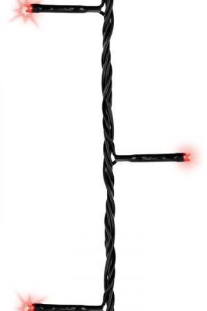 Светодиодная гирлянда с контроллером 13.5 м, 220V., 180 красных LED ламп, черный ПВХ, Kaemingk (494150)