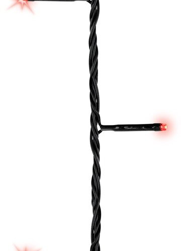 Светодиодная гирлянда с контроллером 13.5 м, 220V., 180 красных LED ламп, черный ПВХ, Kaemingk (494150)