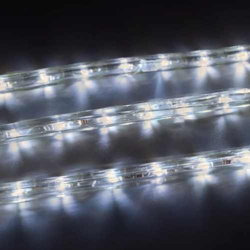 Дюралайт светодиодный 2-х проводной, диаметр 13 мм., 220В, холодные белые LED лампы 36 шт на 1 м., бухта 100 м., статика, Teamprof (TPF-DL-2WH-100-240-W)