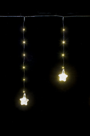 Гирлянда бахрома Звезда 3*0,7*0,5 м., 10 теплых-белых LED ламп, прозрачный провод, Winner Light (ww.02.4T.10L-8Star)