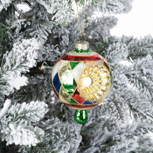 Винтажная стеклянная подвеска Дворцовая мозаика h-11 см., 1 шт., Karlsbach (12808)