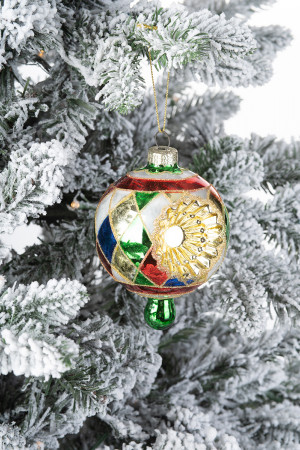 Винтажная стеклянная подвеска Дворцовая мозаика h-11 см., 1 шт., Karlsbach (12808)