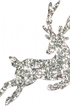 Украшение из пенополистирола Олень, 200 мм., серебро, ПромЕлка (ОЛ-200SILVER)