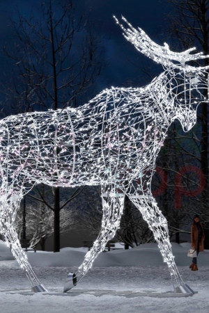 Светодиодная фигура Лось серебряный Premium 2,5 м., Conso (OL185-i91)