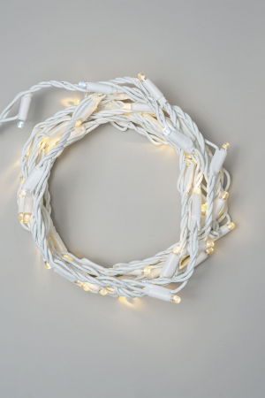 Светодиодная нить Тверская 5 м. с контроллером 24 В, 54 LED, тепло-белый, белый провод каучук, LTC (FL50-8-1WW+)