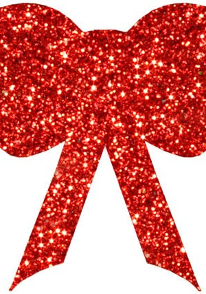 Бантик из пенофлекса с блестками 150 мм., красный, ПромЕлка (Б1-150RED)