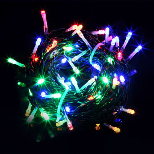 Комплект мерцающих гирлянд на деревья 100 м., 5 лучей по 20 м, 24V, 1000 разноцветных LED ламп, черный ПВХ, LTC (KDD1000BLW-11-1M)
