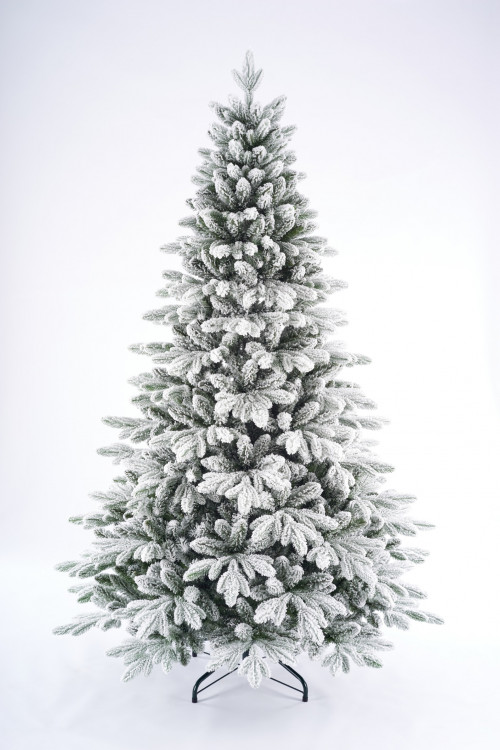 Искусственная ель заснеженная Ленинградская 240 см., литая хвоя + ПВХ, Max Christmas (ЕЛСЗ24)
