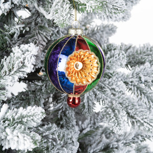 Винтажная стеклянная подвеска Дворцовая мозаика h-11 см., 1 шт., Karlsbach (12809)