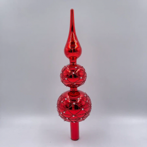 Елочная стеклянная макушка Закат 31 см., красный, Christmas DeLuxe (13170)