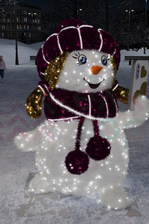 Светодиодная фигура из мишуры Снеговик Фотограф 2.03 м., Conso (3DGR811) 