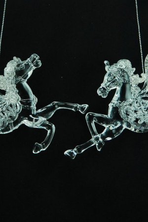 Украшение &quot;Лошадка&quot; цвет серебро,2 вида,цена за 1 шт.12 см. (150072)