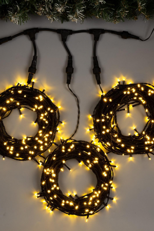 Гирлянда Клип-лайт 3 нити по 20 м., IP44, УМС, 399 теплых LED, 8 режимов, 24 В, Luazon Lighting (5167230)