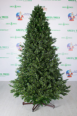 Интерьерная искусственная елка Сказочная Премиум 7,5 м., ствольная, Литая хвоя+ПВХ, Green Trees (GT7,5SK)