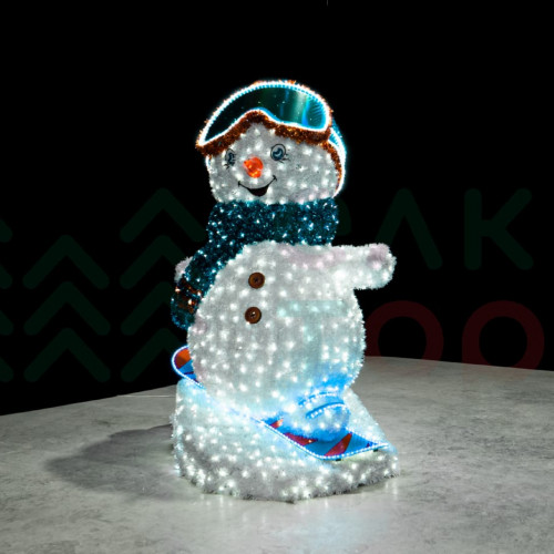 Светодиодная фигура из мишуры Снеговик Сноубордист 2.45 м., Conso (3DGR812)
