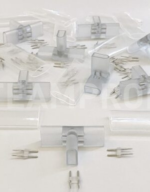 Т-коннектор для одностороннего гибкого неона 8х16 мм., Teamprof (TPF-FX816-TC)