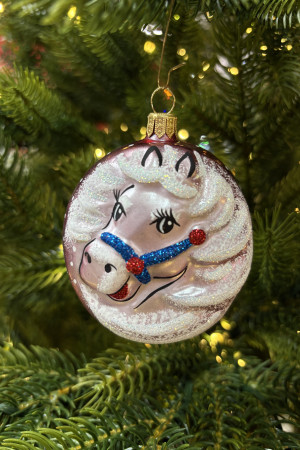 Ёлочное украшение Лошадка 90 мм., красный, стекло, Ёлочка (С1151/2)