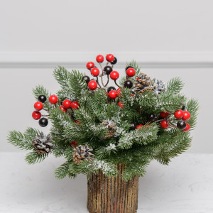 Рождественская композиция-букет Стильный, Красный, ЕлкиТорг (29014)