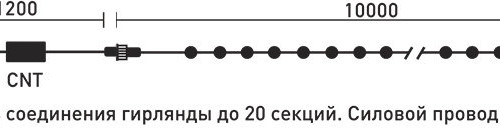 Светодиодная гирлянда мерцающая 10 м, 220-230V., 100 холодных белых LED ламп, черный ПВХ, Beauty Led (PST100BL-11-2W)