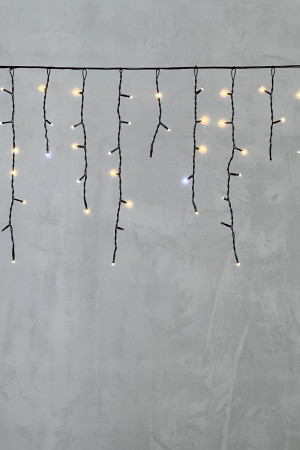 Светодиодная бахрома 3,1*0,5 м., 150 теплых белых LED ламп, мерцание, черный провод ПВХ, LTC (PIL150BLW-11-2WW)