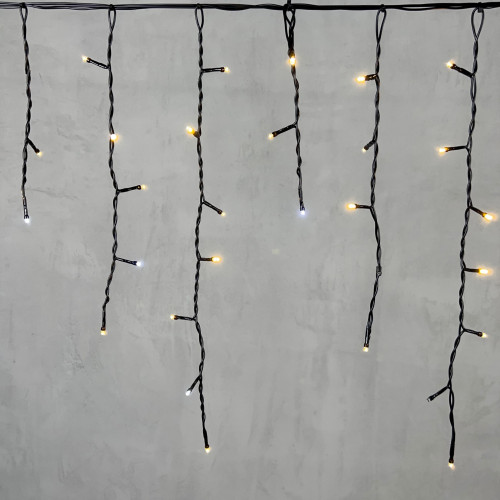 Светодиодная бахрома 3,1*0,5 м., 150 теплых белых LED ламп, мерцание, черный провод ПВХ, LTC (PIL150BLW-11-2WW)