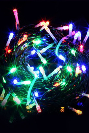 Светодиодная гирлянда с контроллером 10 м, 220-230V., 100 разноцветных LED ламп, черный ПВХ, Beauty Led (PST100F8-11-2M)