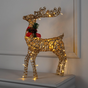 Светодиодная фигура Олень золотистый 35×60×10 см., металл, 220 В, мерцание, Luazon Lighting (3662047)